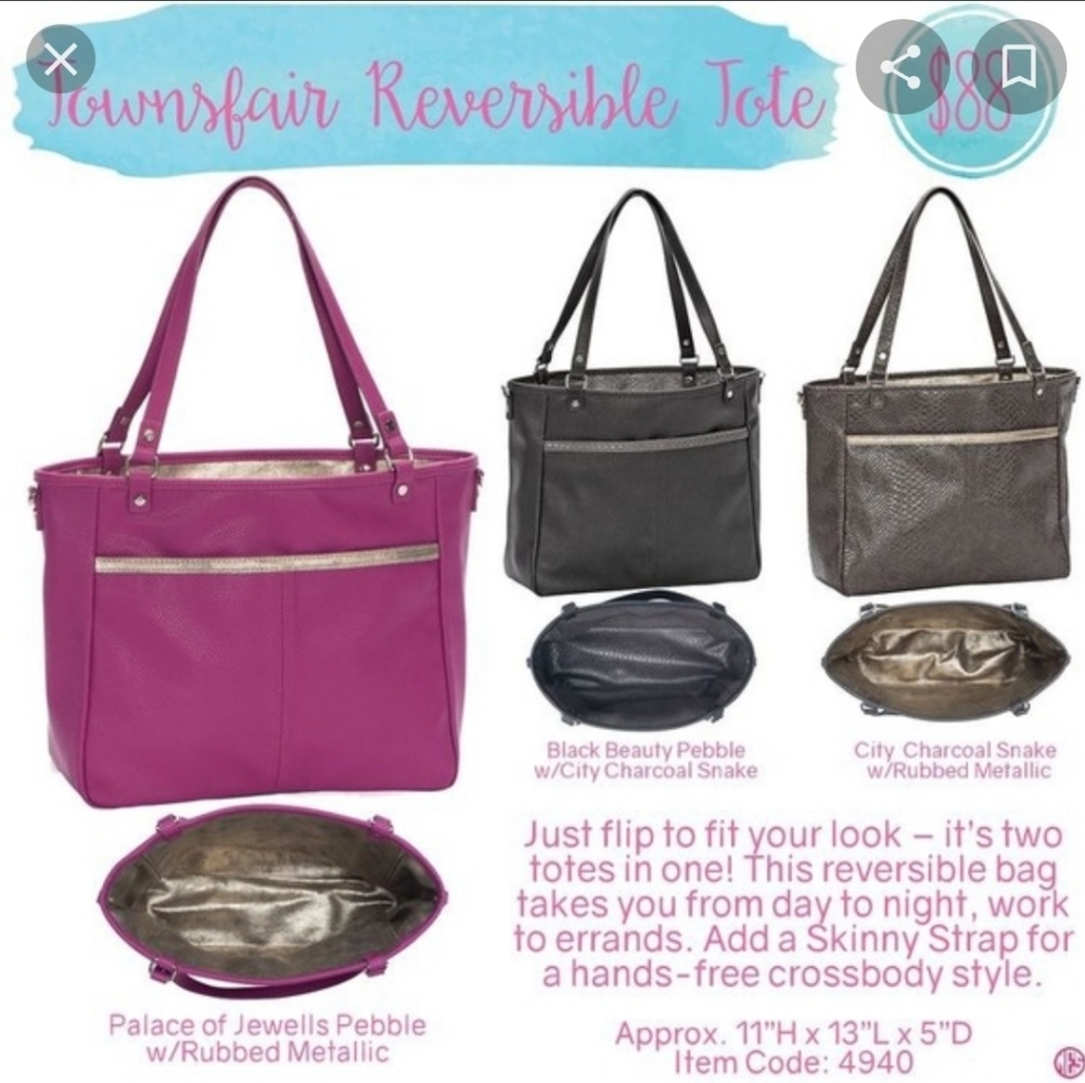 Thirty One Townsfair Reversible Tote - Picture 4 of 4
